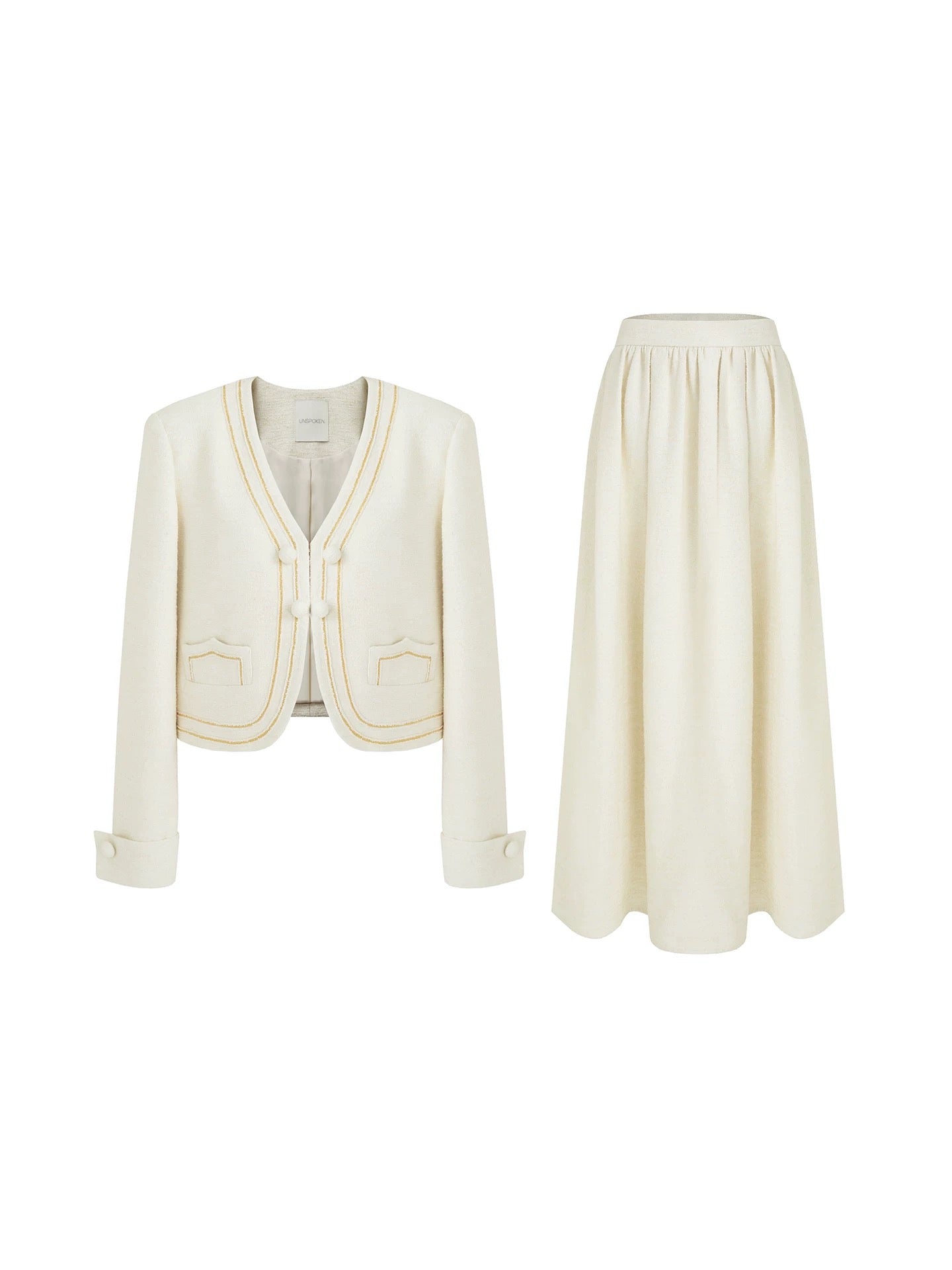 Warm Cotton V Neck Button Short Relaxed Fit Two Piece Office White Blouse