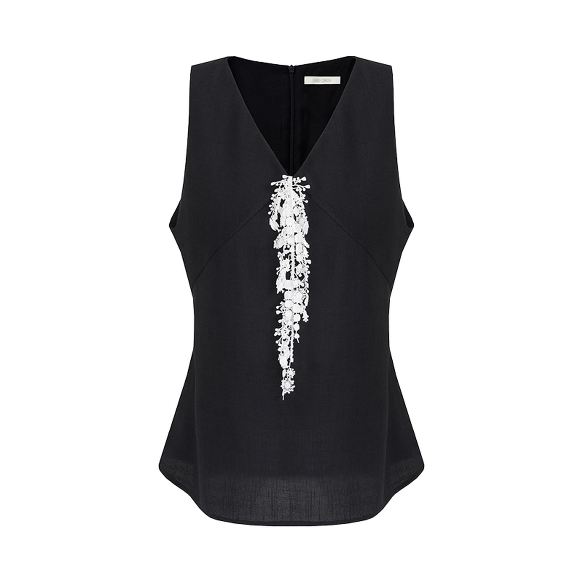 UNSPOKEN_Beaded_Workwear_Slim_Fit_Sleek_Office_Women_Polyester_Blend_Black_Tank_Top_MISSTT
