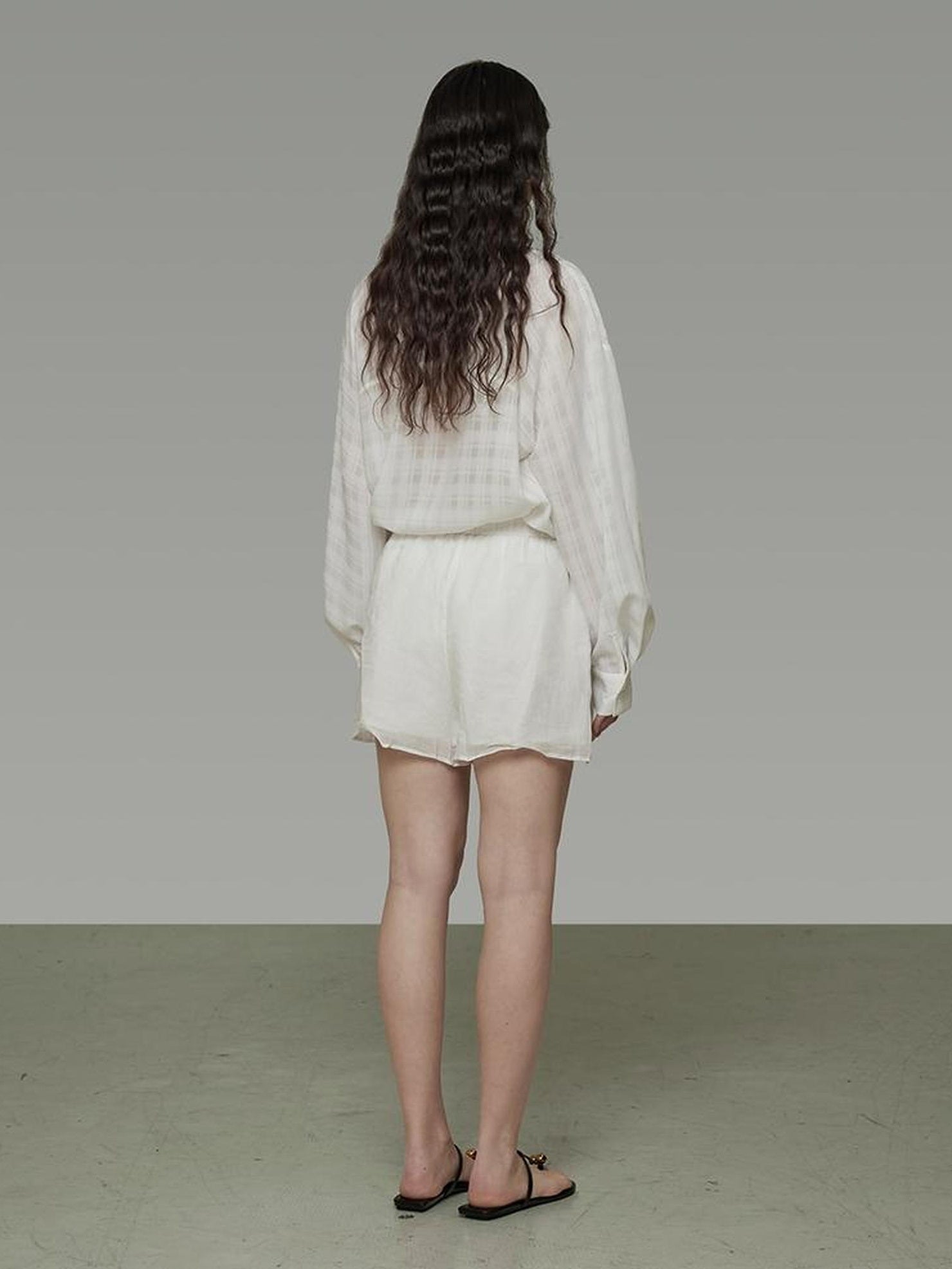 UNSPOKEN Breathable 100% Ramie Minimal Commuter Straight Leg Tie Waist Women Shorts