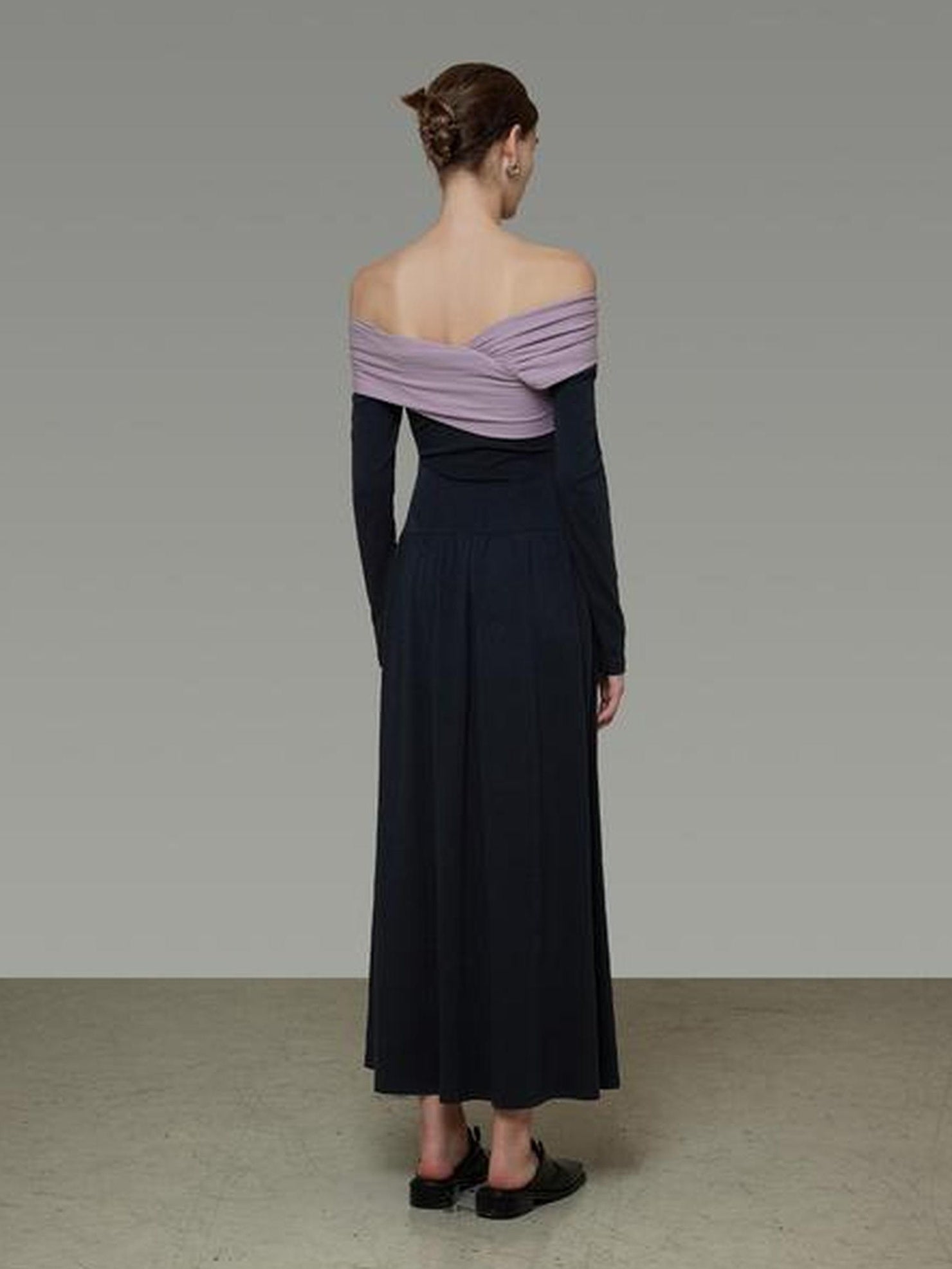 UNSPOKEN Breathable Cinched Waist Asymmetrical One Shoulder Knit Slim Urban Dresses