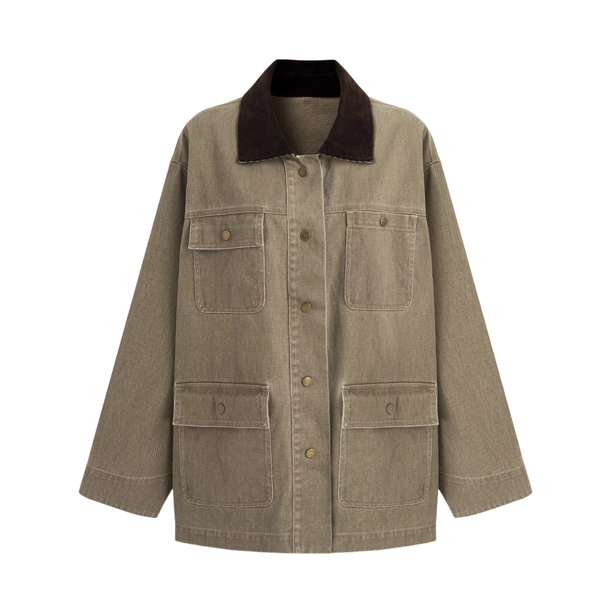 UNSPOKEN_Colorblock_Cotton_Denim_Loose_Fit_Casual_Button_Front_Small_Collar_Women_Jacket_MISSTT