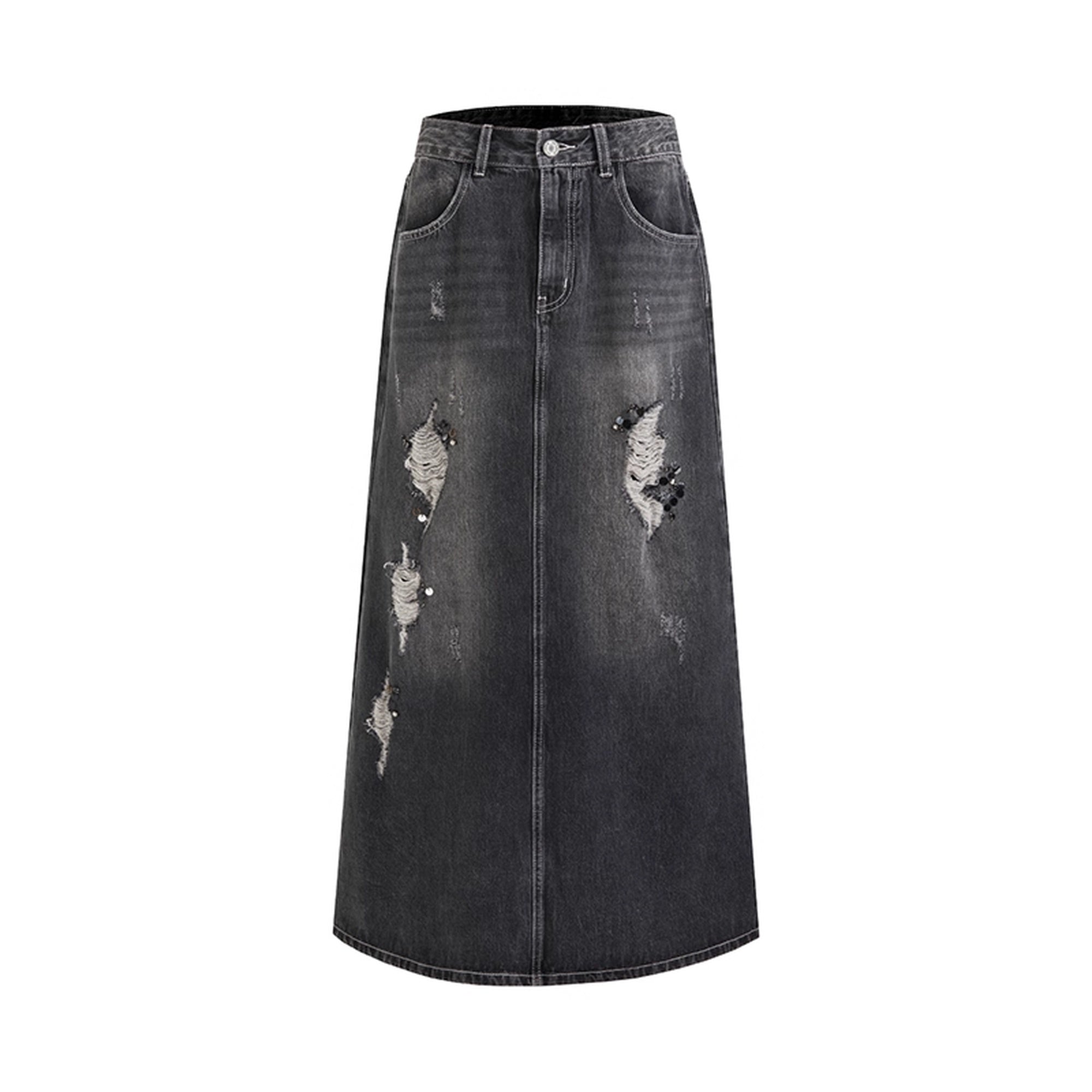 UNSPOKEN_Comfortable_High_Waist_A_Line_City_Commuter_Black_Washed_Denim_Maxi_Skirt_MISSTT
