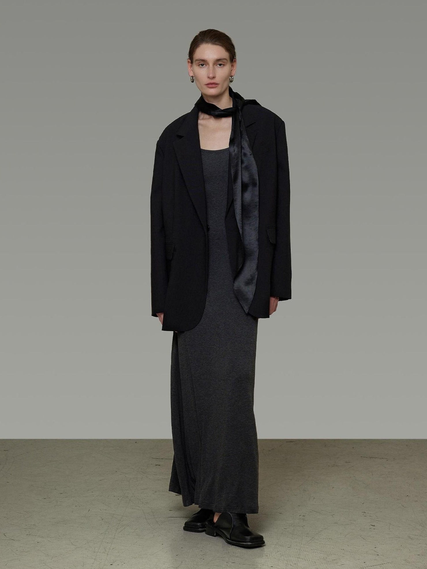 UNSPOKEN Cozy Ribbon Detail Loose Fit Gentle Style Women Casual Solid Beige Blazer