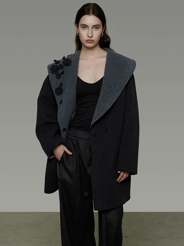 UNSPOKEN Lambswool Camel Blend Minimalist Commuter Notch Collar Single Breasted Coat