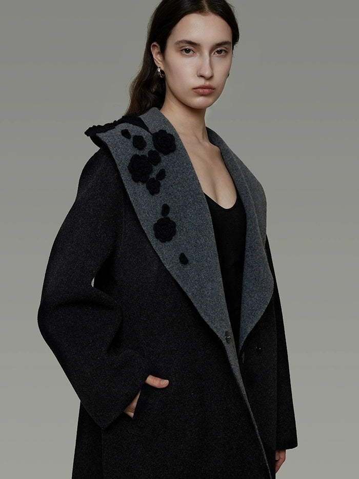 UNSPOKEN Lambswool Camel Blend Minimalist Commuter Notch Collar Single Breasted Coat