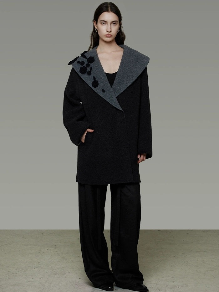 UNSPOKEN Lambswool Camel Blend Minimalist Commuter Notch Collar Single Breasted Coat