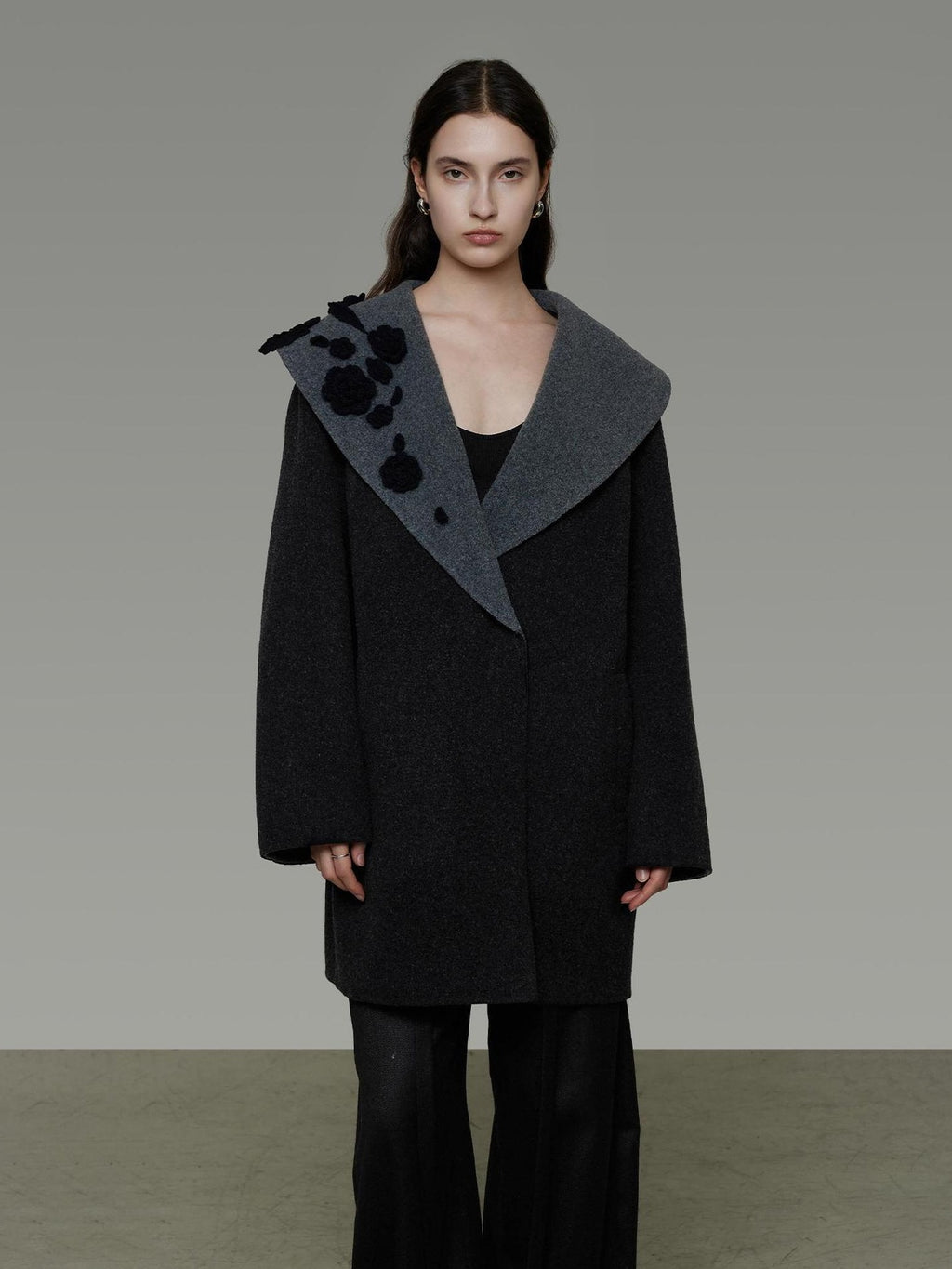 UNSPOKEN Lambswool Camel Blend Minimalist Commuter Notch Collar Single Breasted Coat