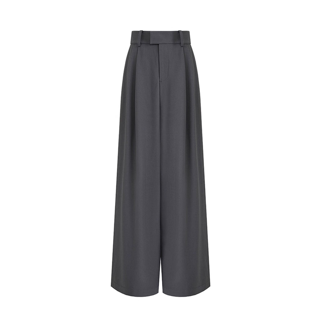 UNSPOKEN_Minimalist_Wide_Leg_Natural_Waist_Office_Smoky_Blue_Polyester_Blend_Pants_MISSTT