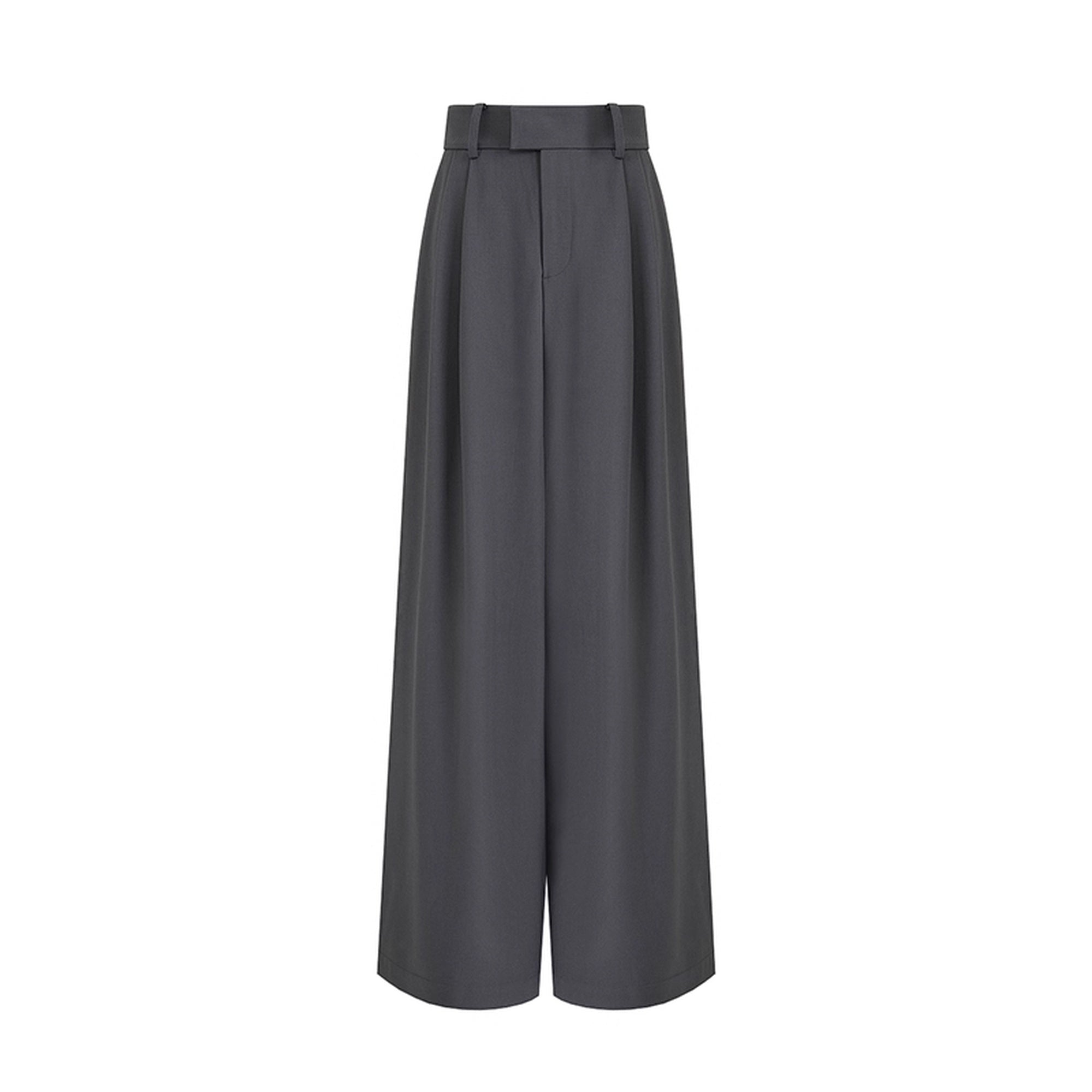 UNSPOKEN_Minimalist_Wide_Leg_Natural_Waist_Office_Smoky_Blue_Polyester_Blend_Pants_MISSTT
