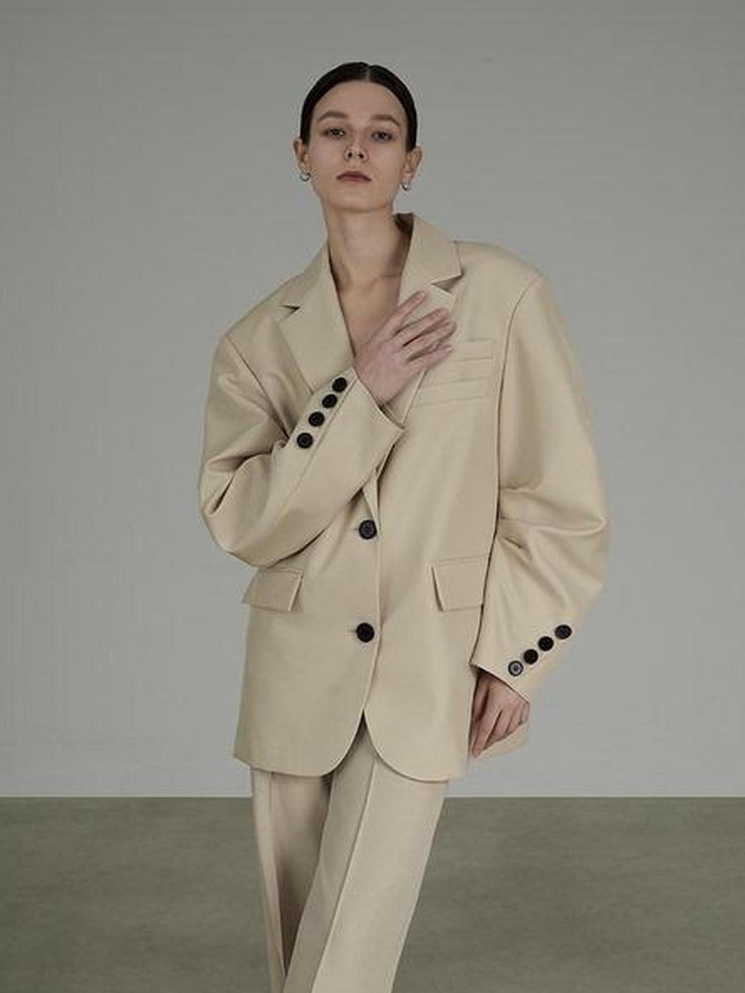 UNSPOKEN Original Lemongrass Loose Fit Notched Lapel Single Breasted Pockets Women Blazer