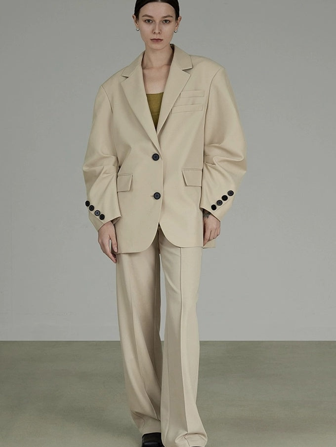 UNSPOKEN Original Lemongrass Loose Fit Notched Lapel Single Breasted Pockets Women Blazer