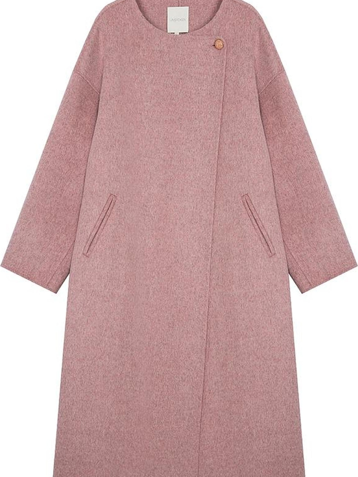 UNSPOKEN Pure Sheep Wool Minimalist Commuter Straight Cut Long Pocket Office Coat