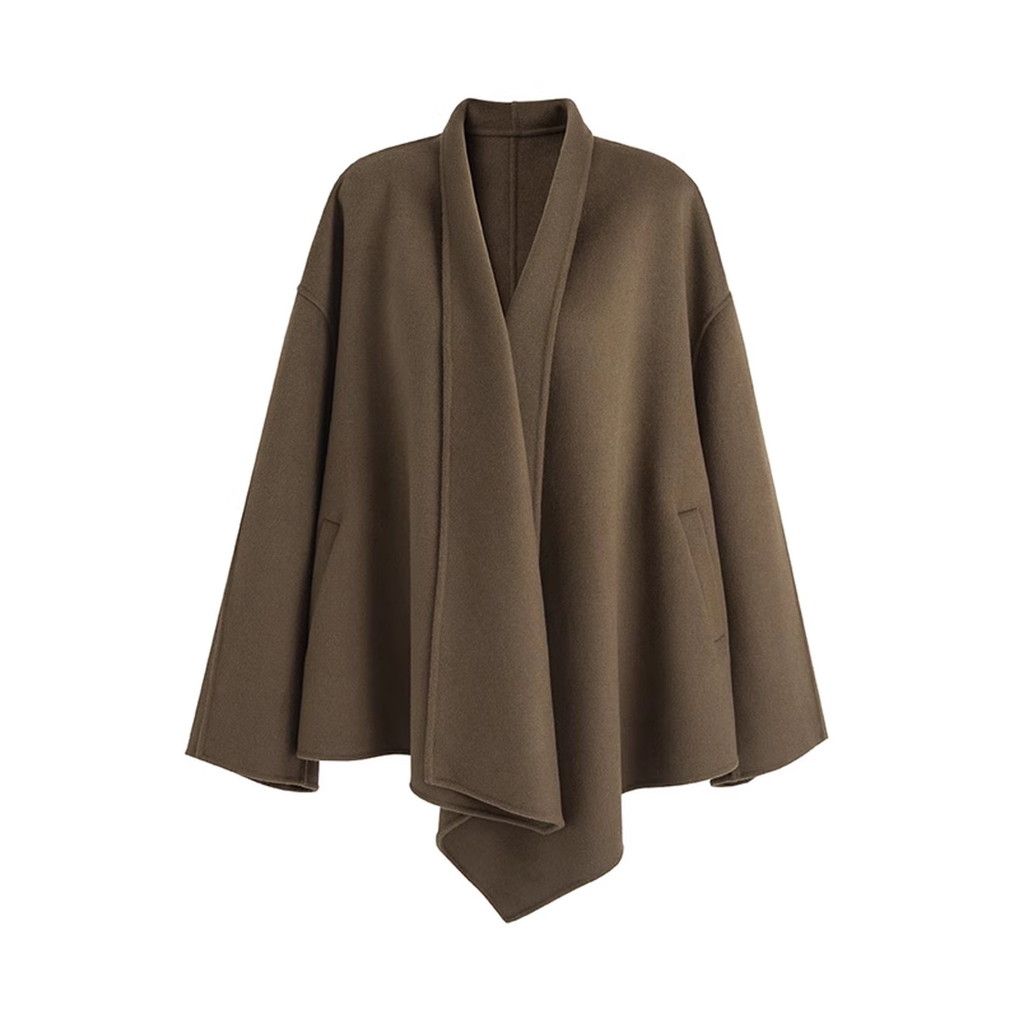 UNSPOKEN_Pure_Wool_Minimalist_Cape_Style_Office_Brown_Longsleeve_Regular_Fit_Coat_MISSTT