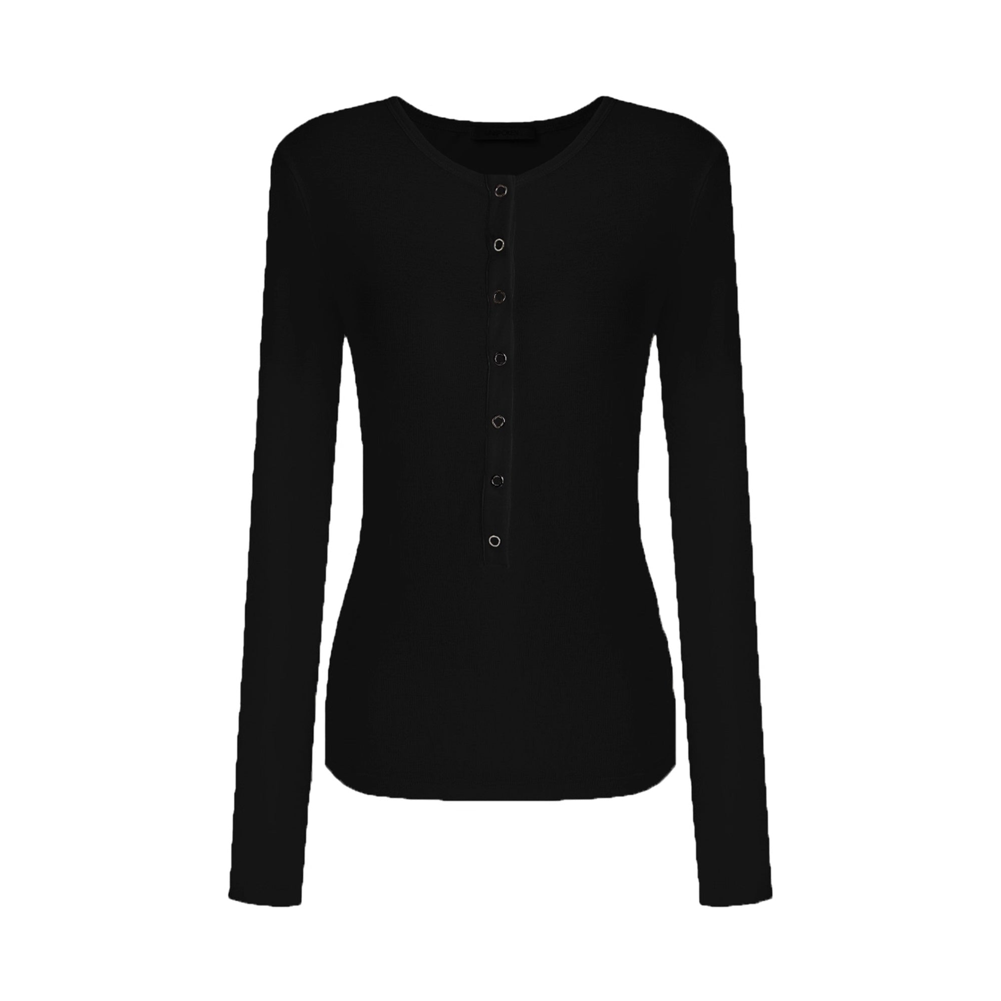 UNSPOKEN_Skin_Friendly_Breathable_Long_Sleeve_Slim_Fit_Half_Placket_Women_Solid_Knit_Top_MISSTT