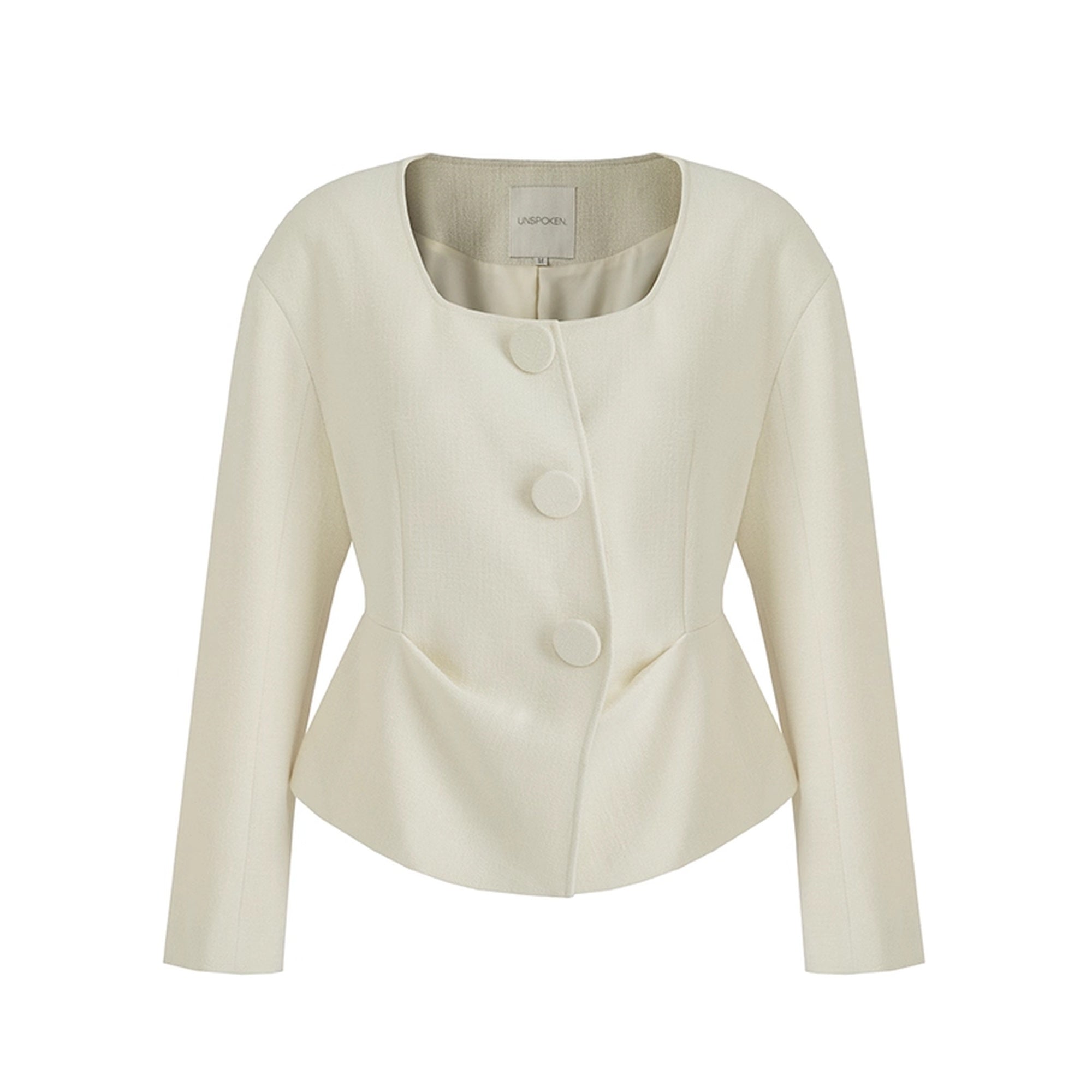 UNSPOKEN_Soft_Polyester_Wool_Blend_Slim_Fit_Button_Front_Long_Sleeve_Office_Ivory_Blouse_MISSTT