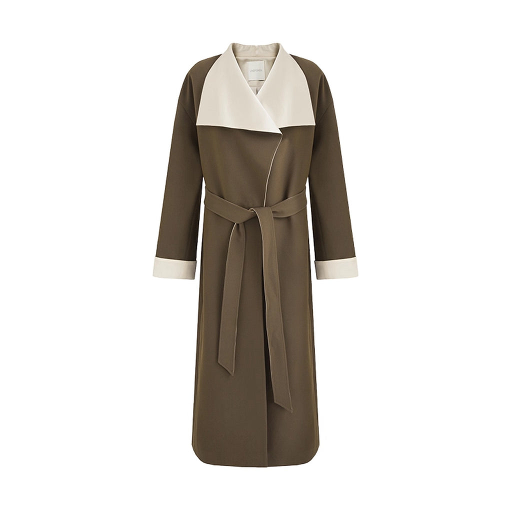 UNSPOKEN_Soft_Stretch_Polyester_Viscose_Minimalist_Loose_Fit_Office_Green_Long_Coat_MISSTT