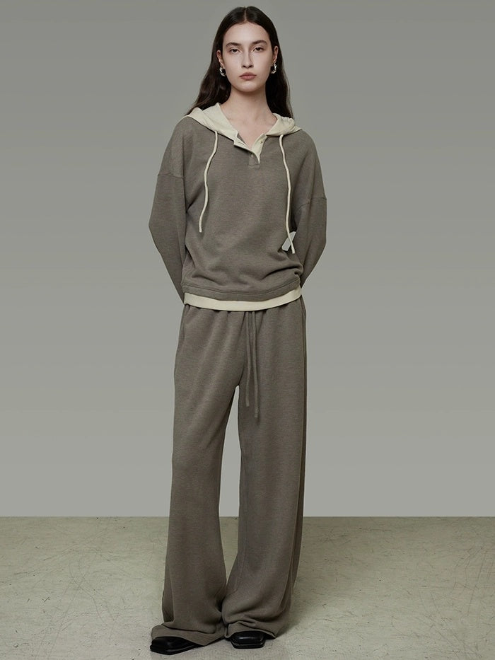 UNSPOKEN Stretchy Comfy Loose Fit Long Sleeve Colorblock Hooded Pullover Women Blouse