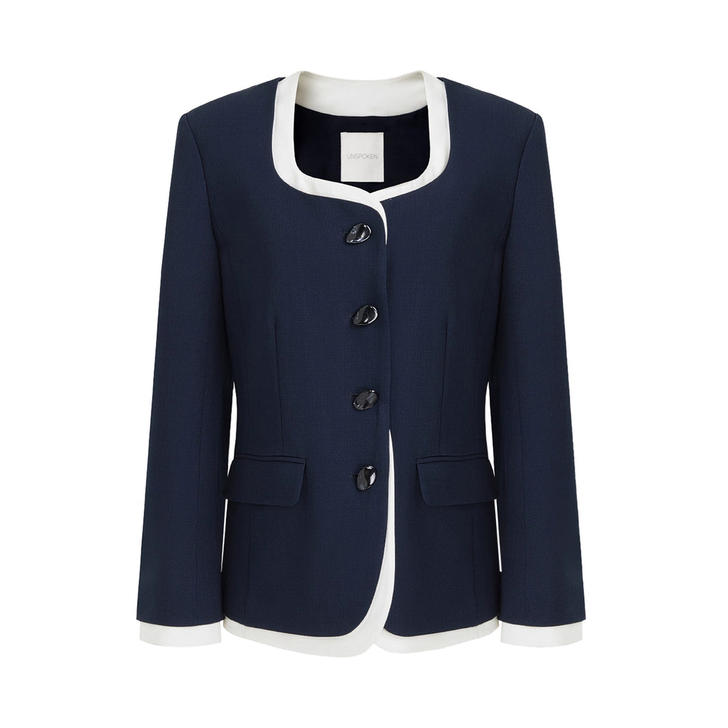 UNSPOKEN_Wrinkle_Resistant_Stretch_Commuter_Relaxed_Button_Front_Flap_Pocket_Navy_Blouse_MISSTT